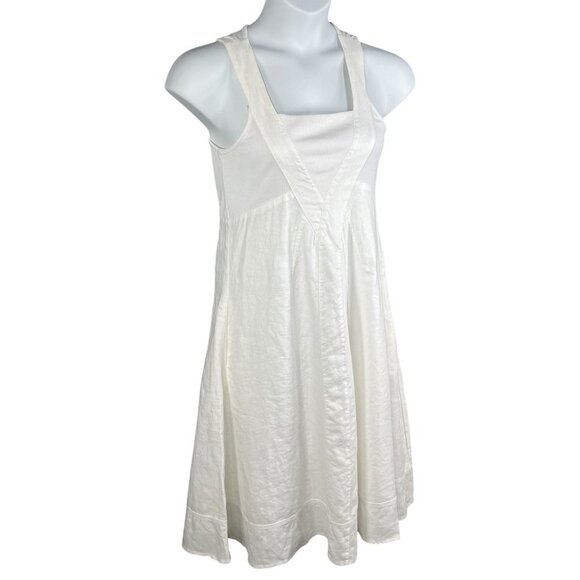 NWT Chelsea & Theodore Womens S Linen Babydoll Dress Sleeveless Pockets Beachy - Picture 3 of 16